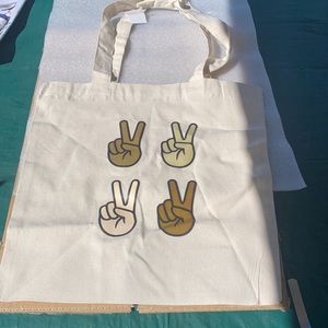 3/$20 Peace Unity Canvas Tote Bag NWT Best Together POC Human Love